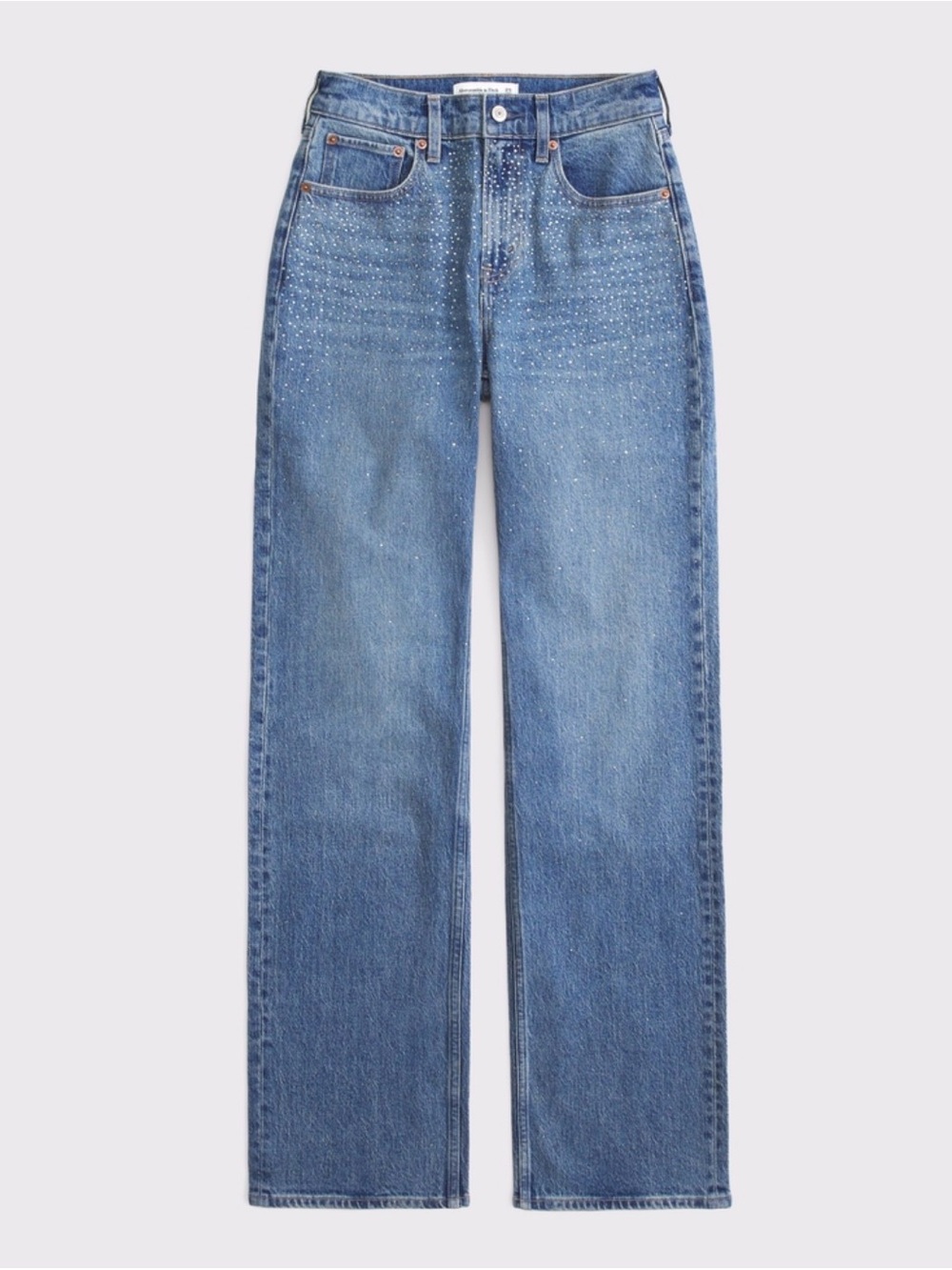 Abercrombie High Rise 90s Shiny Embellished Jeans NWT